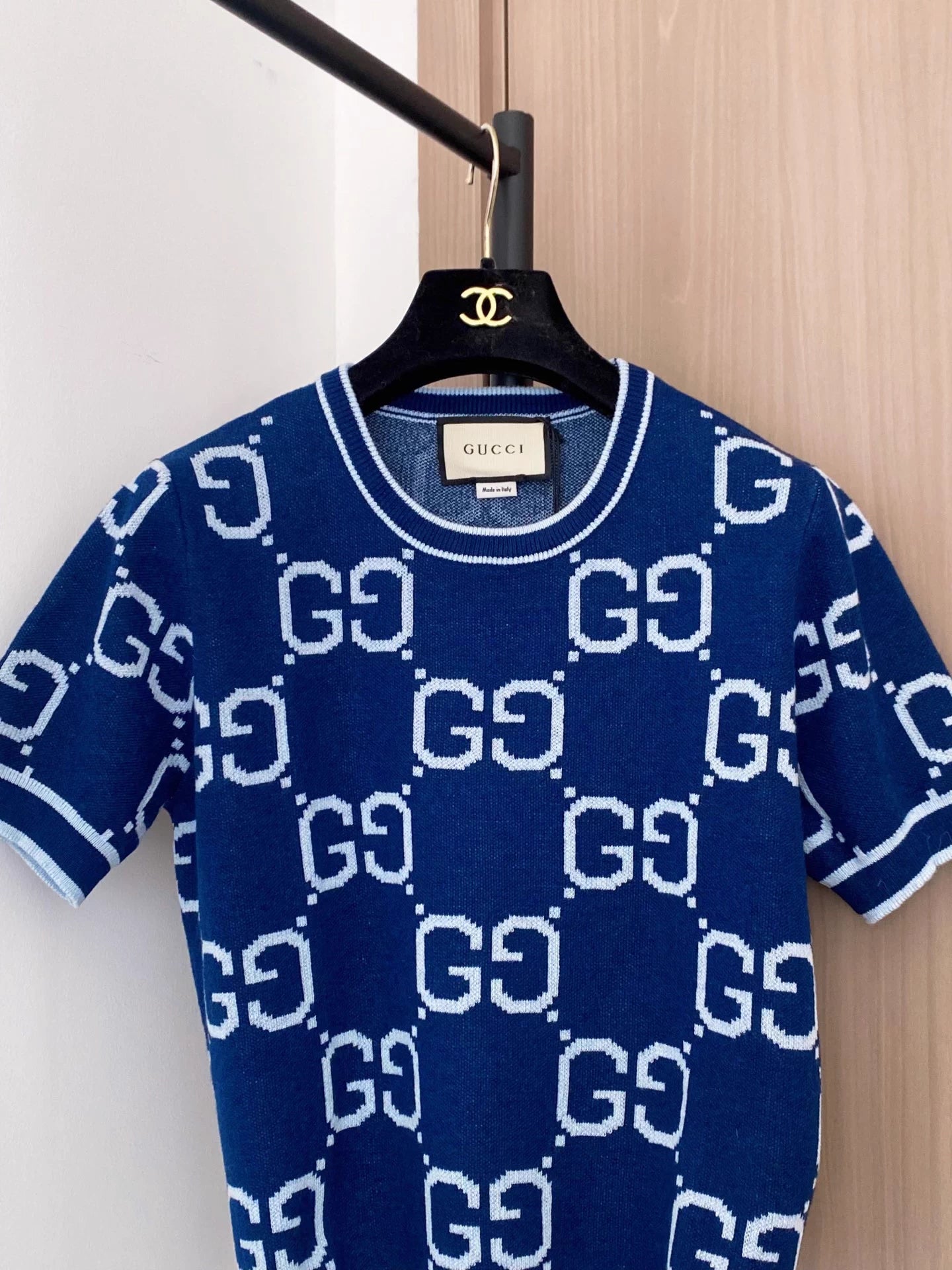 Monogram Knit Short-Sleeve T-Shirt