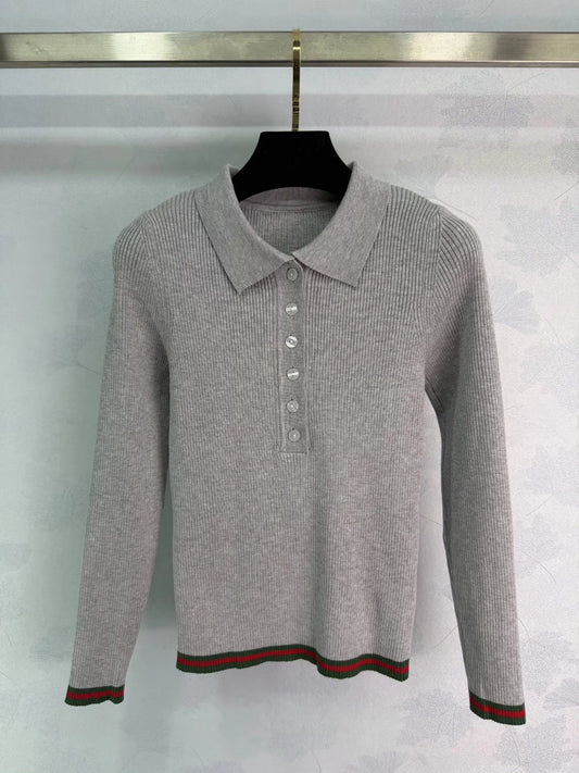 Collared Knit Long Sleeve