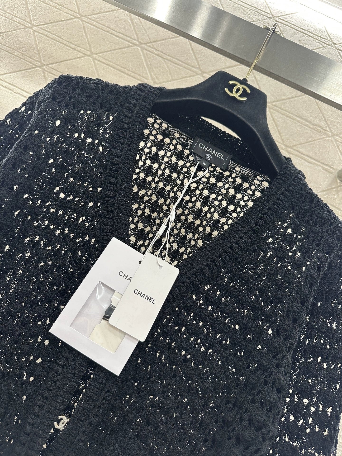Openwork Short Knit Cardigan
