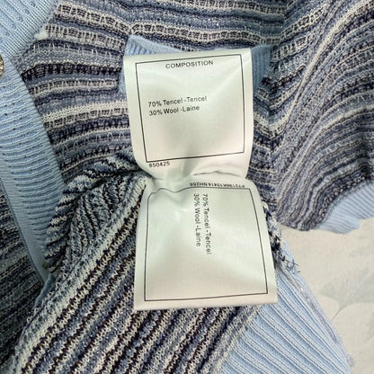 26ss Striped V-neck T-shirt