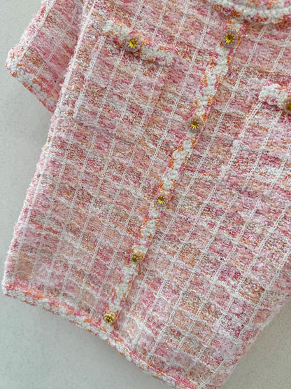 26ss Jacquard Short-Sleeve Knit Top