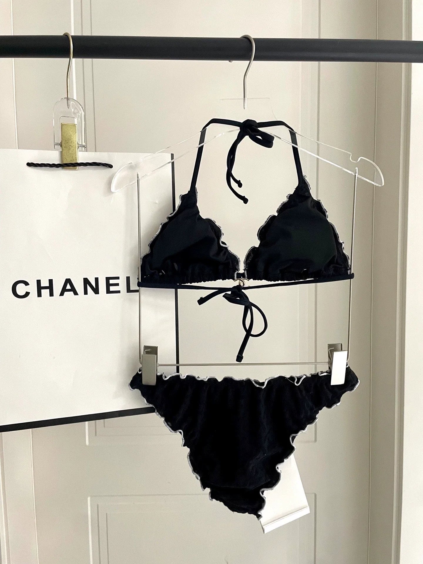 25 New bikini terry logo split swimsuit