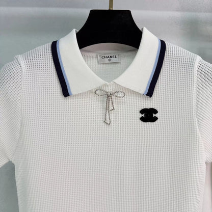 Preppy Style Color-Blocked Knit Set