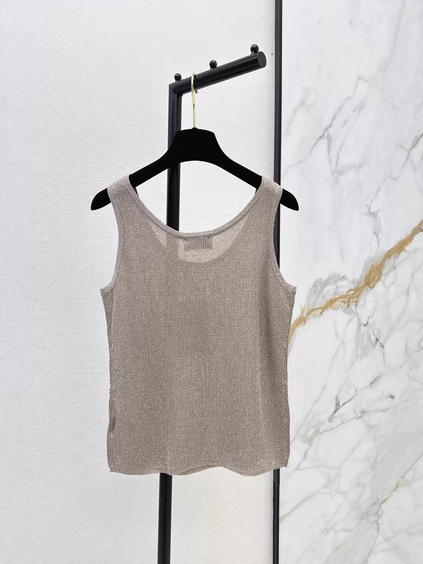 26ss Rhinestone Craft Knit Vest