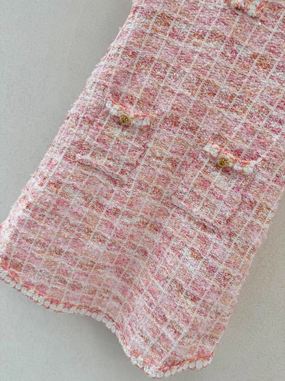 26ss Tweed Short-Sleeve Dress