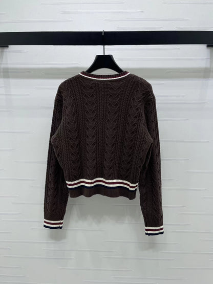 Cable Knit V-Neck Cardigan