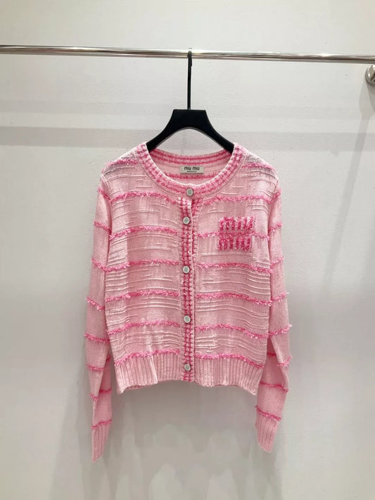25fw Striped knitted cardigan