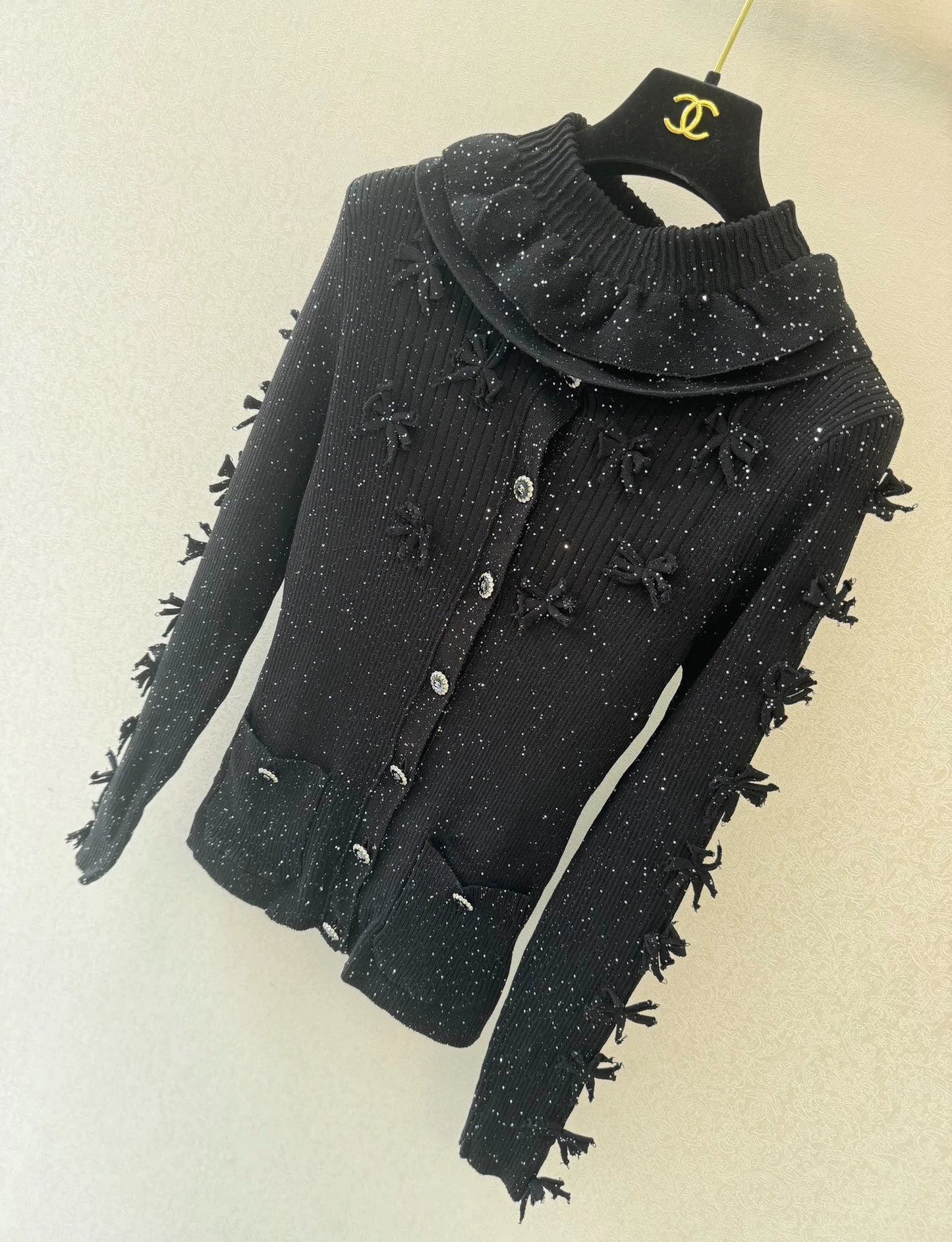 Bow knit cardigan