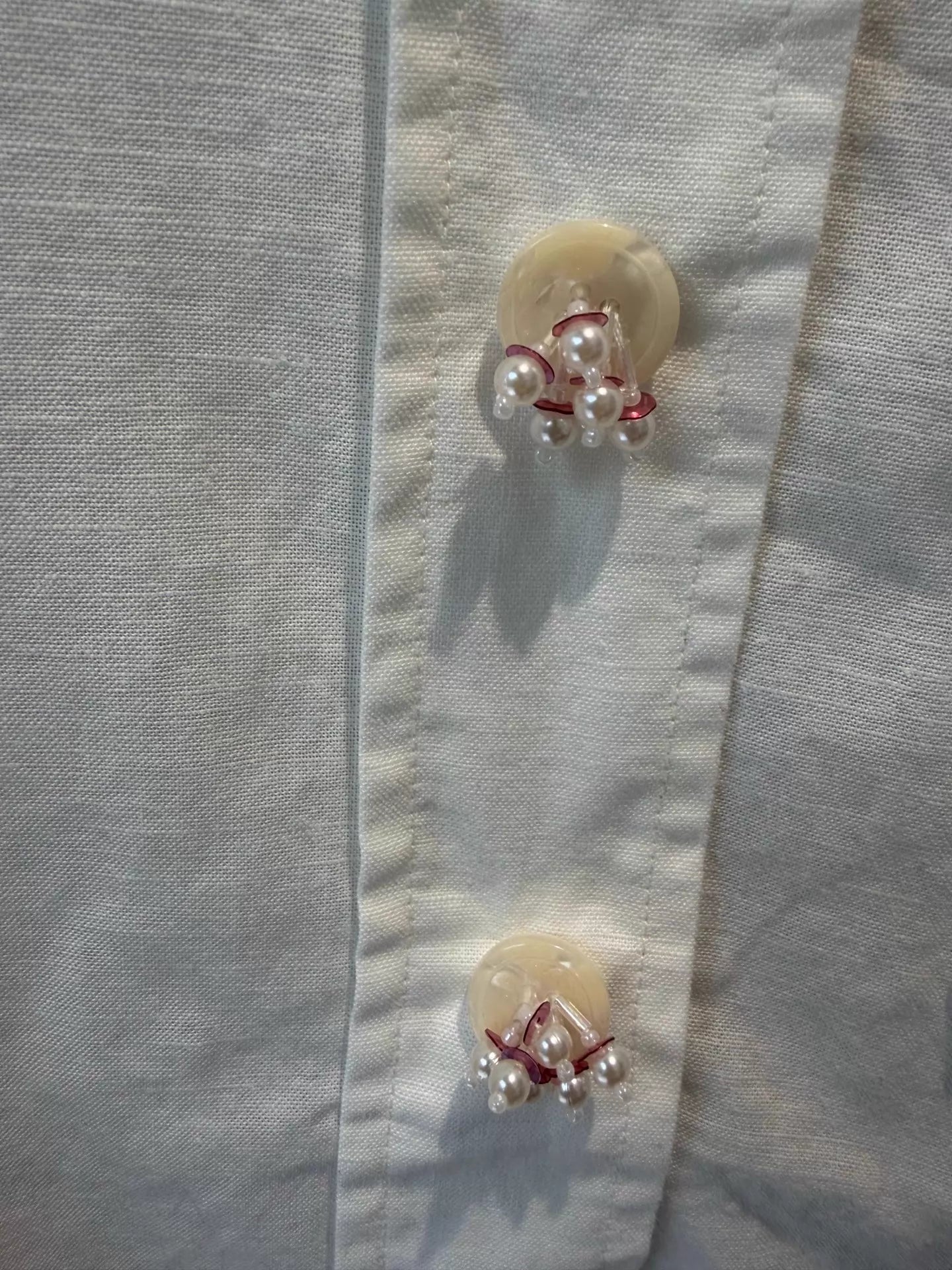 26ss Beaded cotton-linen shirt