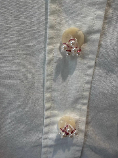 26ss Beaded cotton-linen shirt