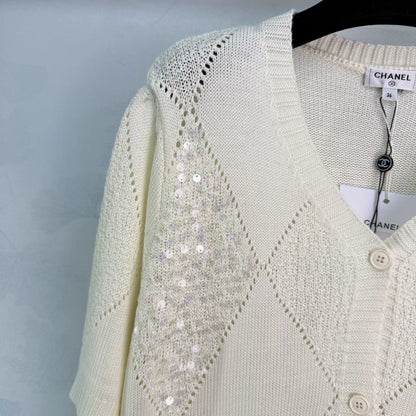 26ss Diamond Pattern Knit T-Shirt