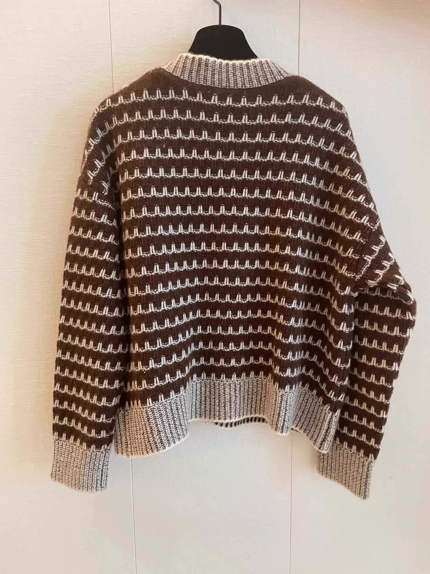V-neck wool cardigan