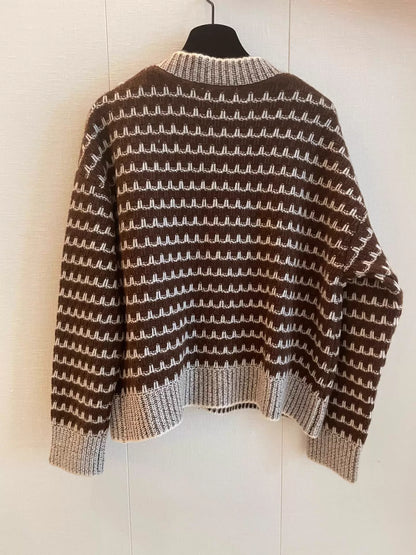 V-neck wool cardigan