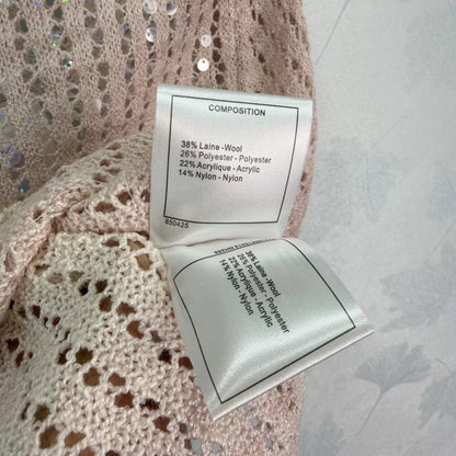 26ss Sequined Openwork Knit T-shirt