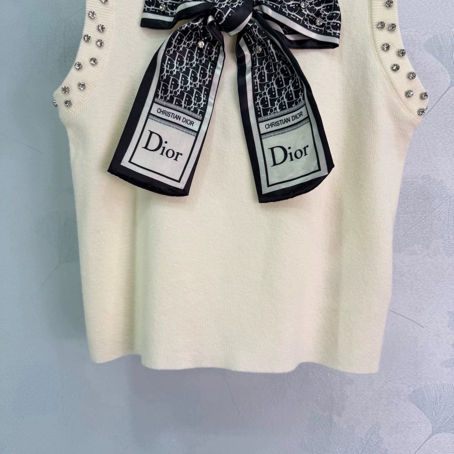 Silk scarf bow vest