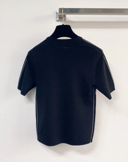 26ss Logo Embroidered Knit T-shirt