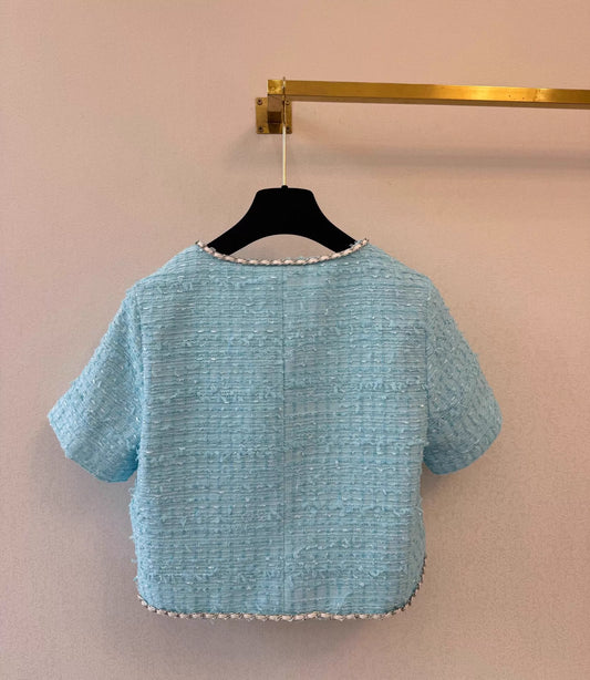 26ss Tweed Short-Sleeve T-Shirt