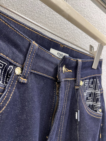 Pocket color-blocked straight leg pants
