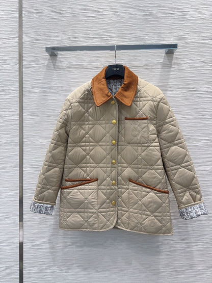 26New Quilted-Pattern Long-Sleeve Padded Jacket