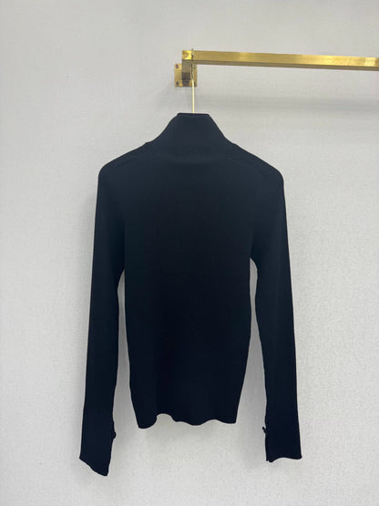 High-neck knit base layer top