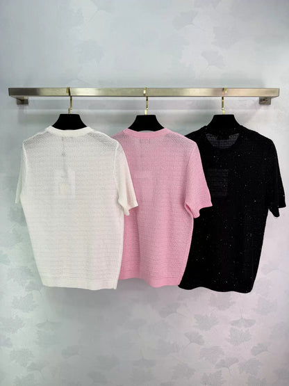 26ss Shimmery Knit T-Shirt