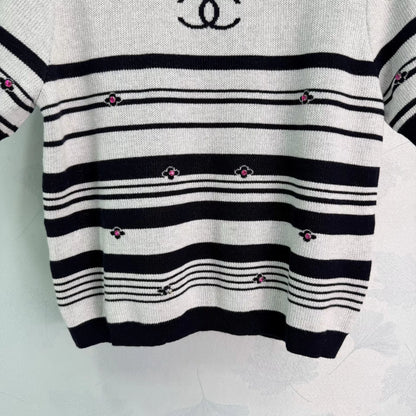 Striped Knit Short-Sleeve T-Shirt