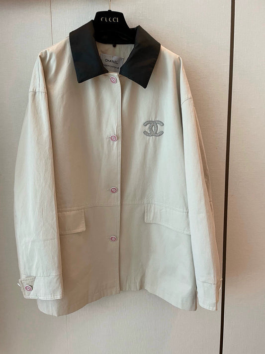 25fw Color blocked lapel windbreaker jacket (vintage series)