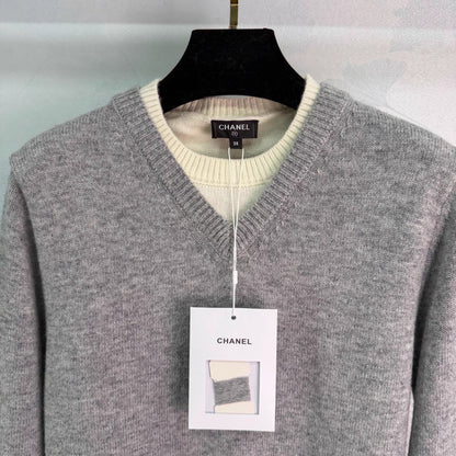 Layered V-neck sweater
