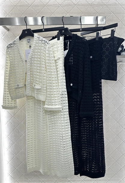 Openwork Short Knit Cardigan