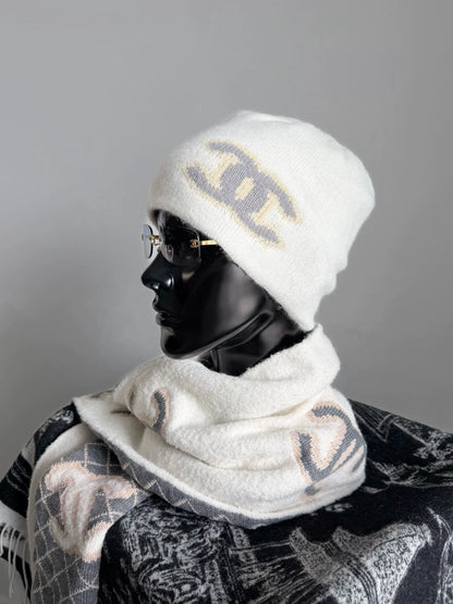 Double C wool knitted cold hat