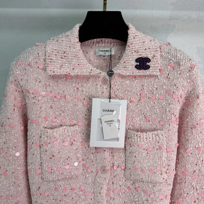 Sequined Knit Cardigan