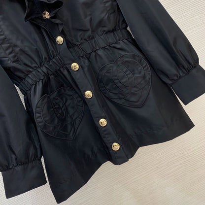 26ss Ruffled Hooded Nylon Jacket
