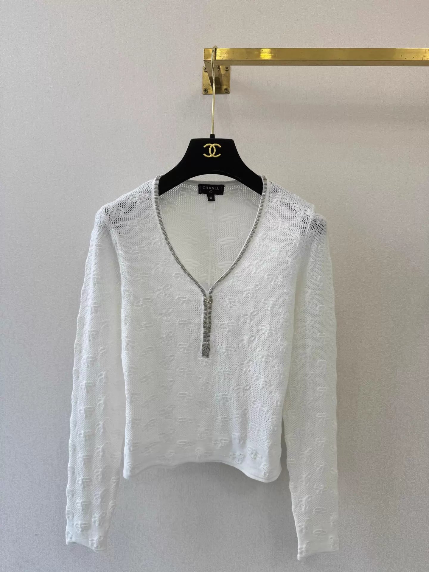 V-neck knit top