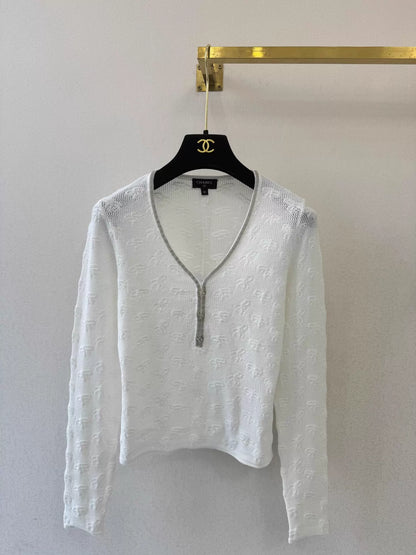 V-neck knit top