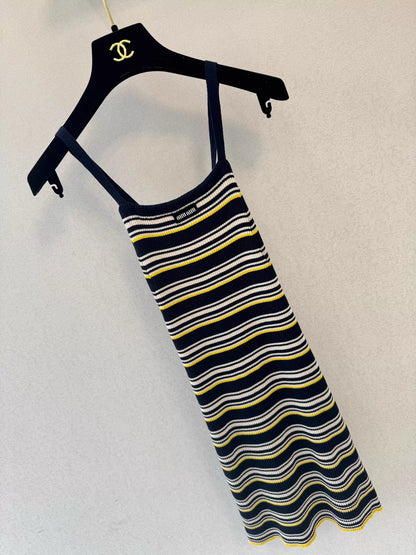 Striped Knit Slip Dress