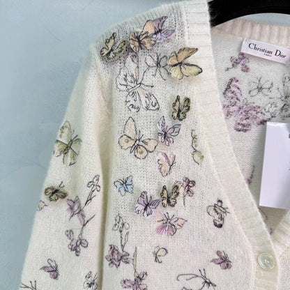 Butterfly Embroidered Knitted cardigan