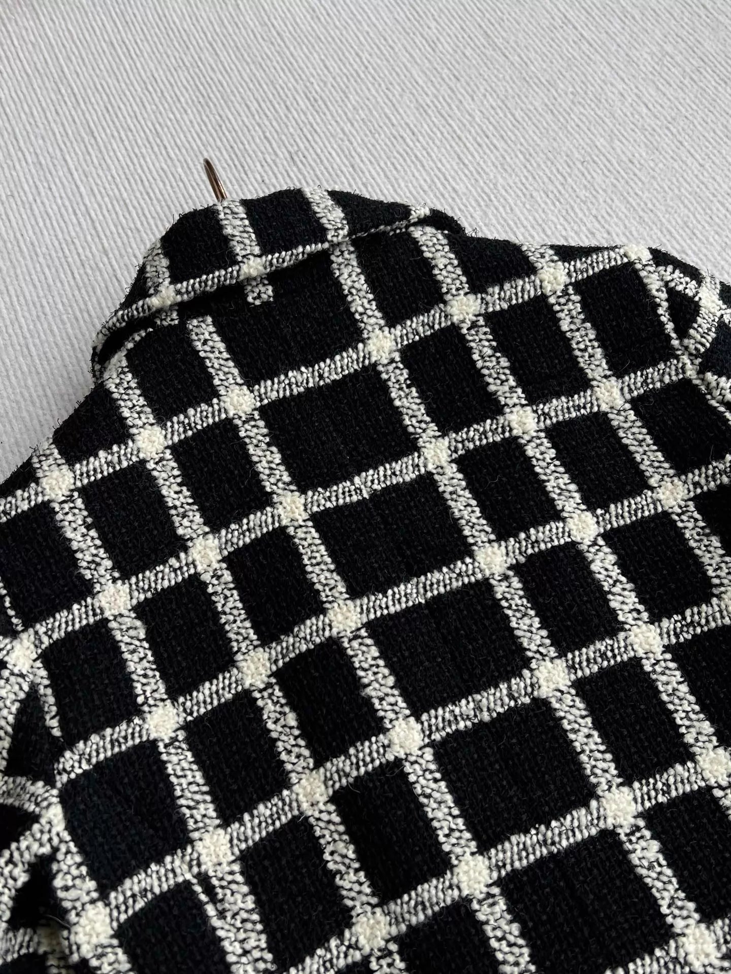 26ss French plaid tweed T-shirt/Skirts