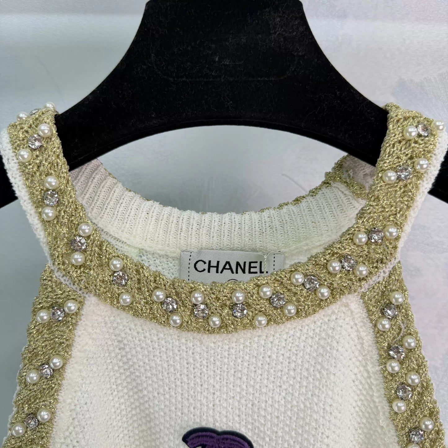 26ss Rhinestone Knit Vest