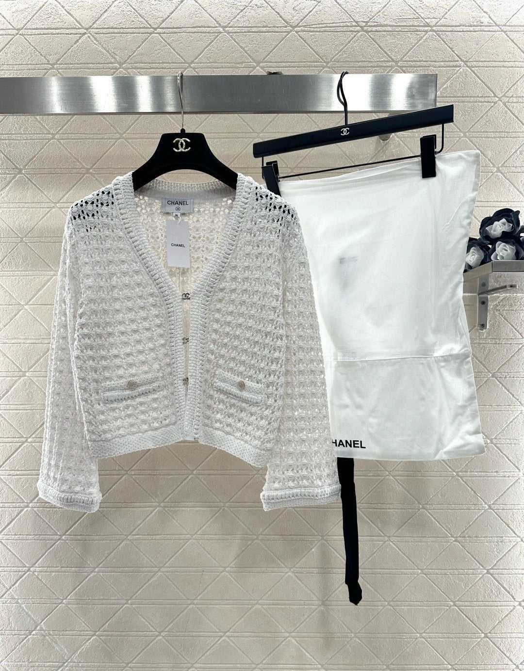 Openwork Short Knit Cardigan