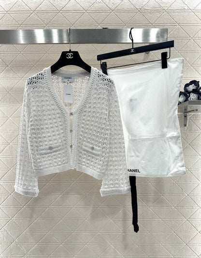 Openwork Short Knit Cardigan