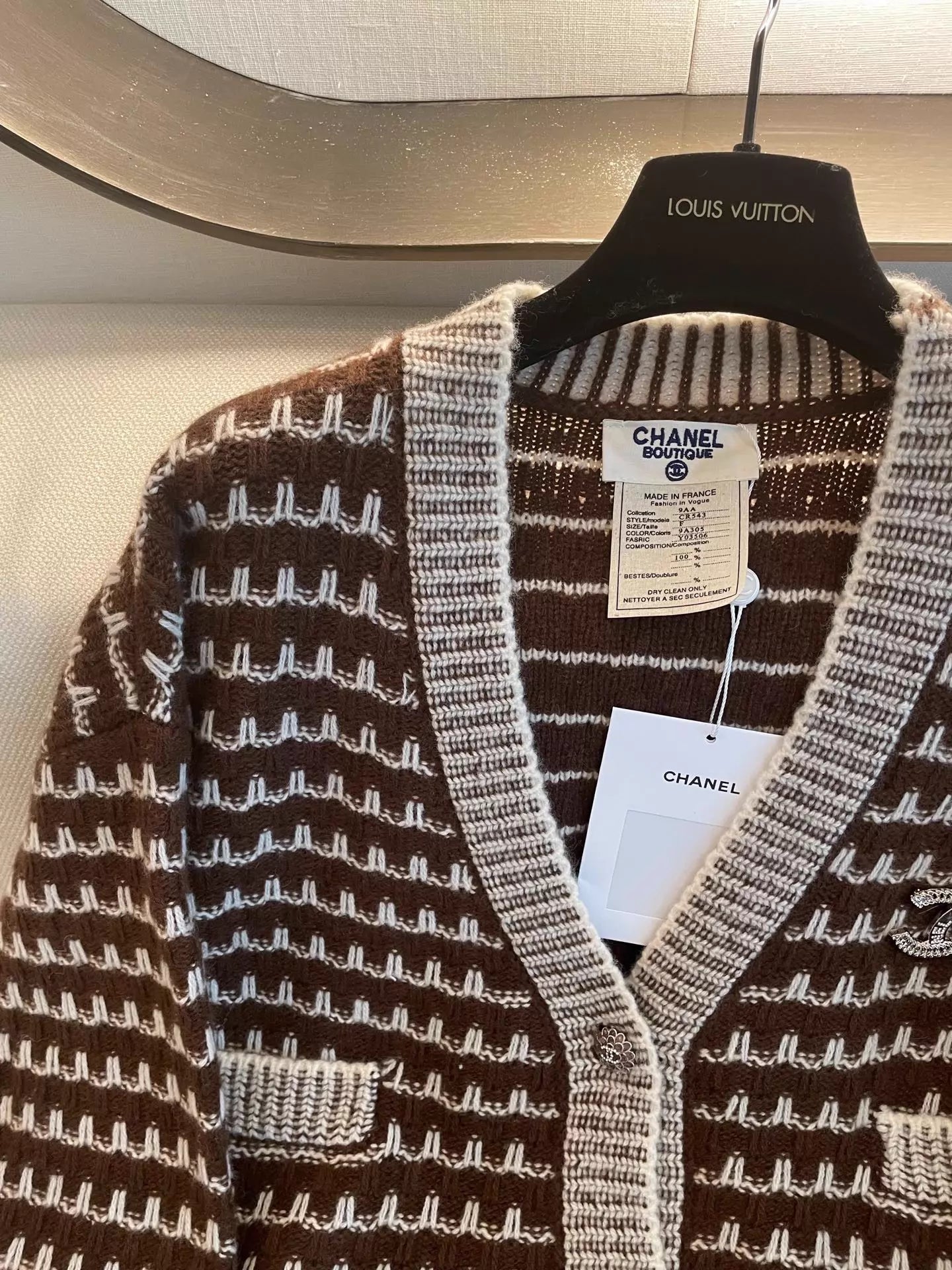 V-neck wool cardigan