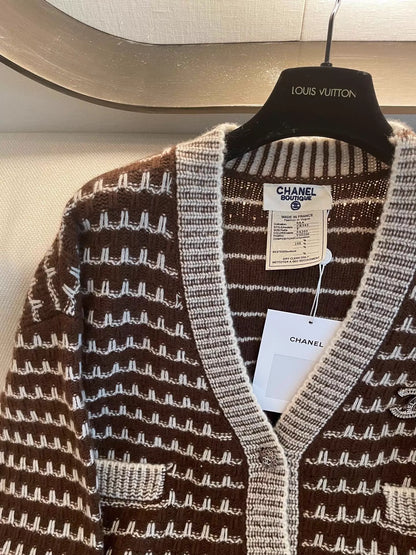 V-neck wool cardigan