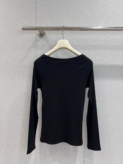 25Fw micro embroidered long sleeved base T-shirt