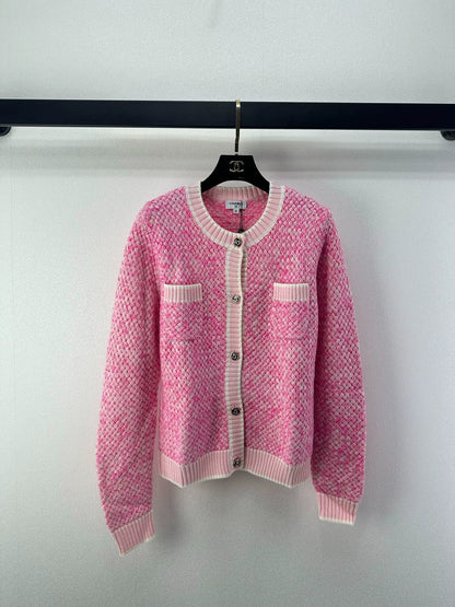 26New Pink Knitted Cardigan