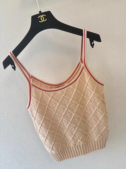 26ss Hollow-out knit vest