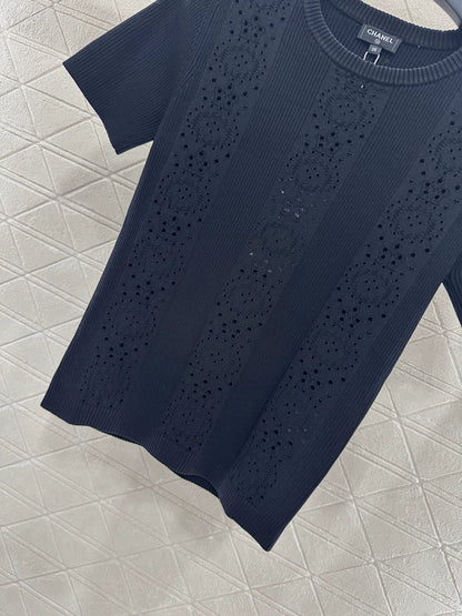 25fw Hollow knit short sleeves