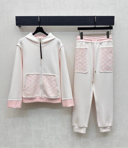 Louis Vuitton /26New Season Hooded Jacquard Jacket & Trousers Set