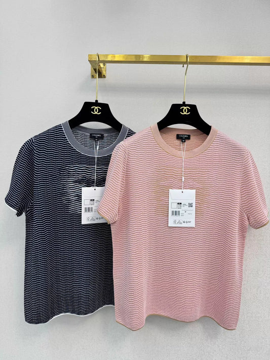 26ss Striped knit T-shirt
