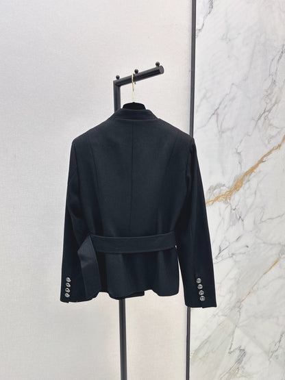 25fw Black woolen coat