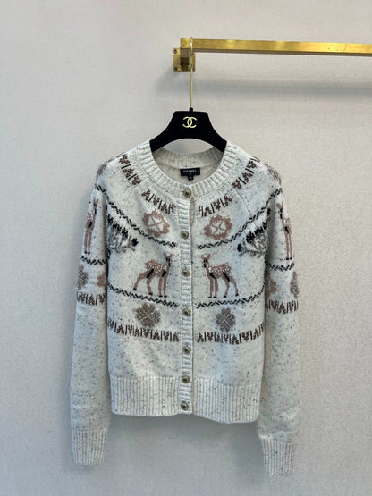 Deer knitted cardigan